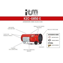 K2C G850E - Geradores de Calor Portáteis a Gás - Arranque Automático - ITM