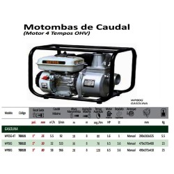 WP50G - Motobomba de Caudal a Gasolina Manual (Motor 4 Tempos OHV) - POWERED