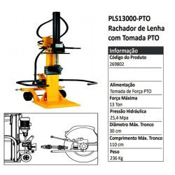 PLS13000-PTO - Rachadores de Lenha para Ligação a Tomada de Força PTO - POWERED