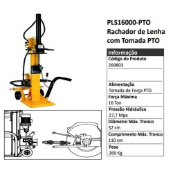 PLS13000-PTO - Rachadores de Lenha para Ligação a Tomada de Força PTO - POWERED