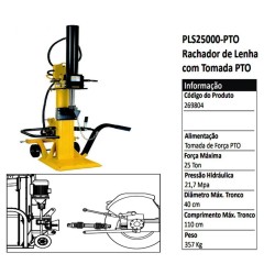 PLS25000-PTO - Rachador de Lenha com Tomada PTO - POWERED