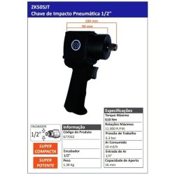 ZK505JT - Chave de Impacto Pneumática 1/2" - POWERED