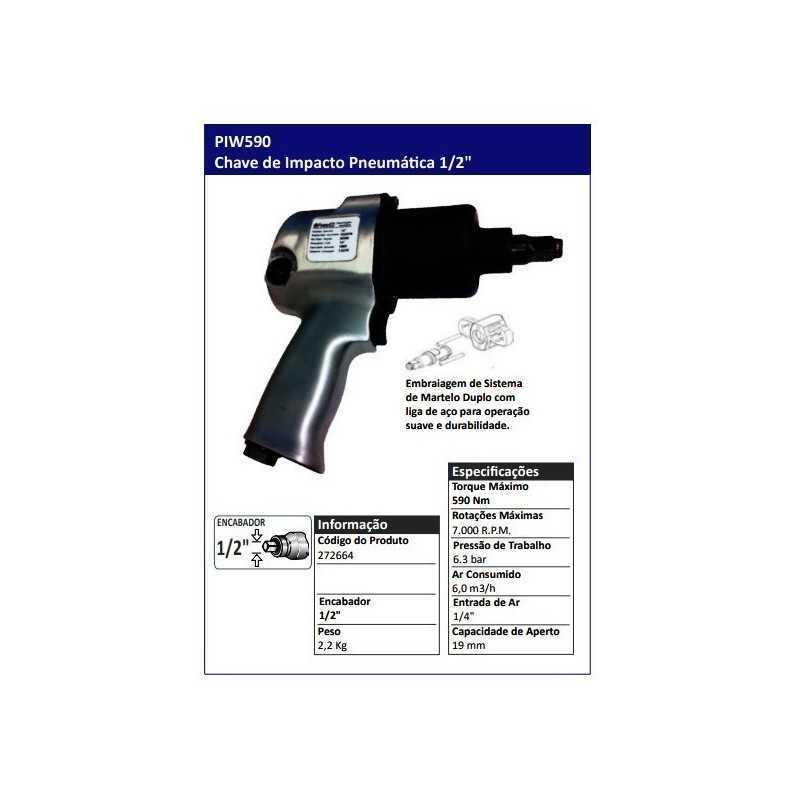 PIW590 - Chave de Impacto Pneumática 1/2" - POWERED