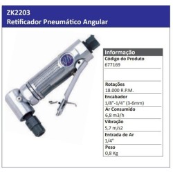 ZK2203 - Retificador Pneumático Angular - POWERED