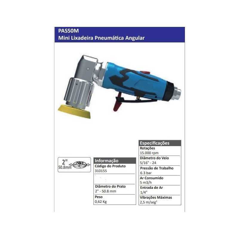 PAS50M - Mini Lixadeira Pneumática Angular - POWERED