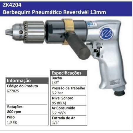 ZK4204 - Berbequim Pneumático Reversivél 13mm - POWERED