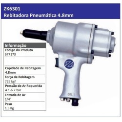 ZK6301 - Rebitadora Pneumática 4.8mm - POWERED