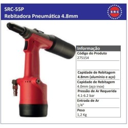 SRC-55P - Rebitadora Pneumática 4.8mm - POWERED