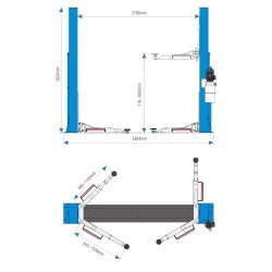 MF234 - Elevador 2 colunas 4 Ton. electro-hidráulico - MAQFER