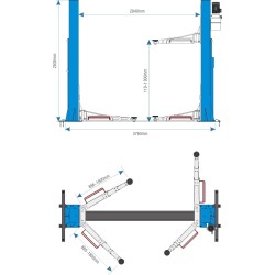 MF286- Elevador 2 colunas 6 Ton. electro-hidráulico - MAQFER