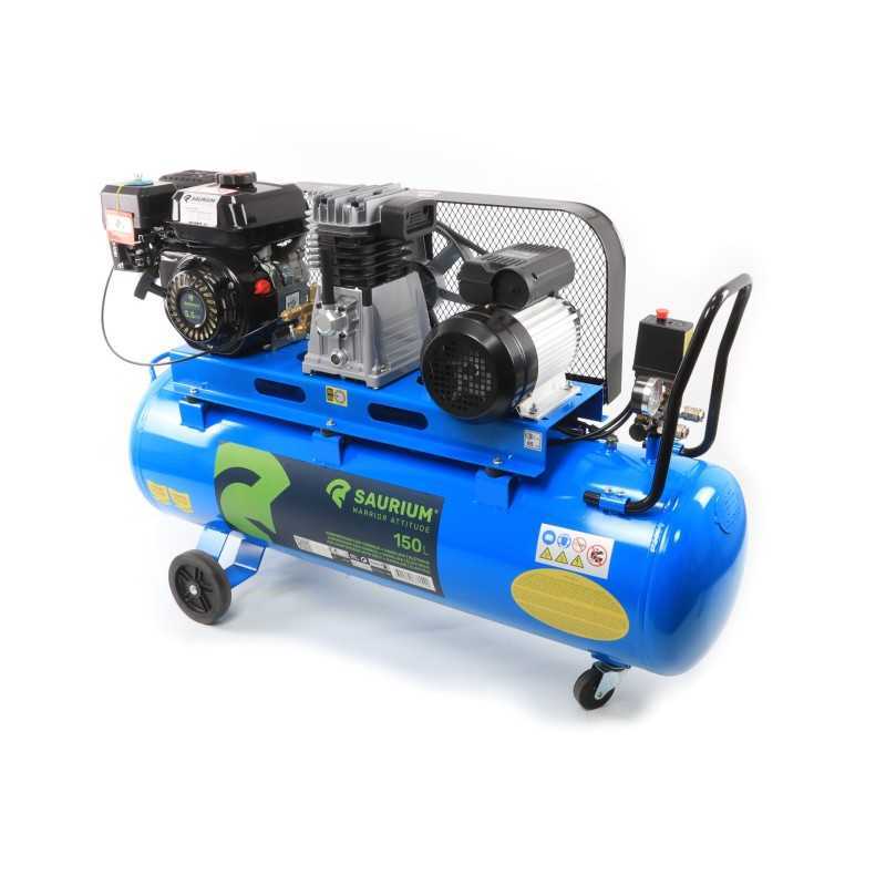 Compressor 150L 5.5HP Gasolina + Elétrico - SAURIUM